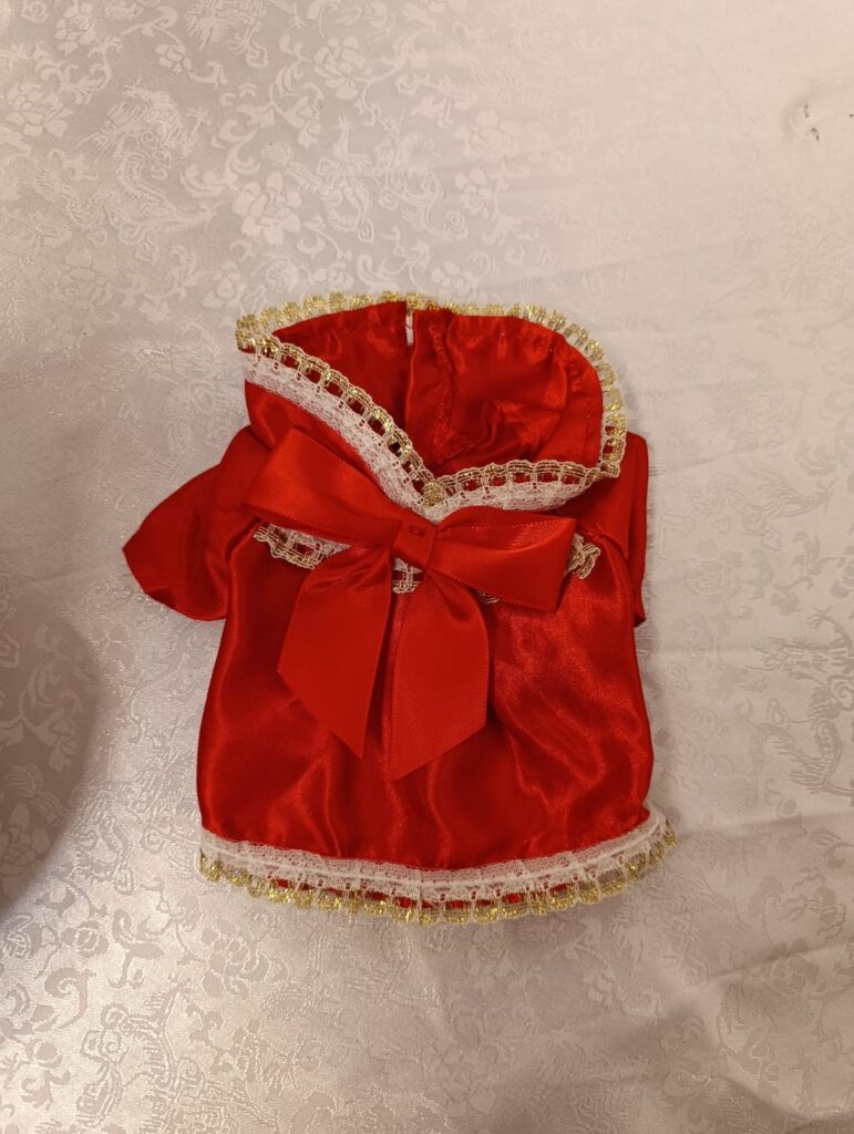 Vestido Talla XS estilo navideño lazo rojo